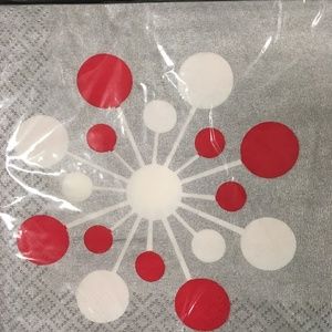 set/8 packages of Festive Snowflake Party Beverage Napkins-16ct per pkg, 128 ttl
